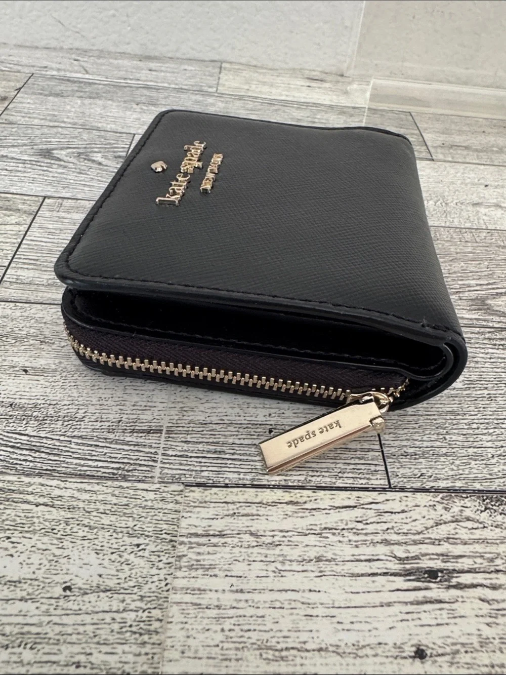 Kate Spade Black Leather Compact Wallet